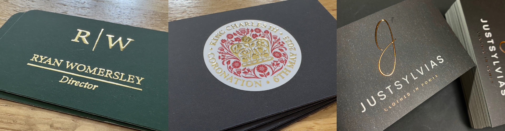 Sample Photos of Foiled Business Cards